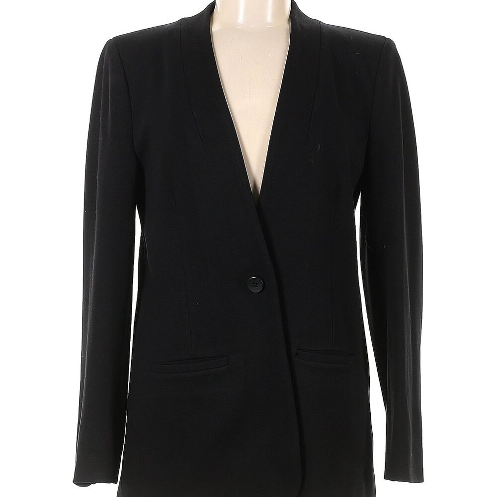 Madewell modern collarless black blazer single button - 6
